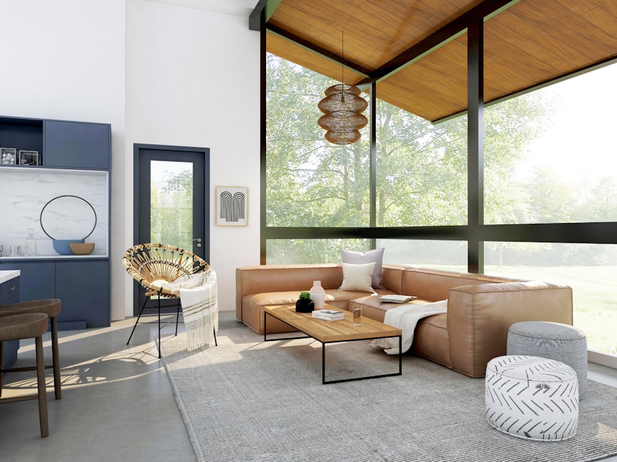 Warm Thai living room in teak and rattan